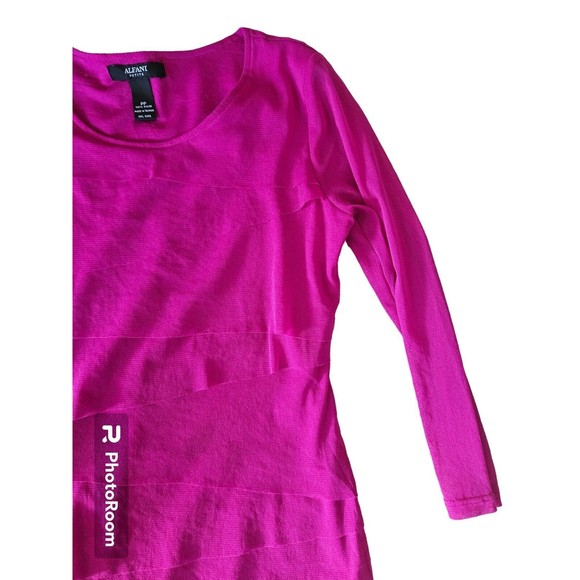 Alfani top womens size PP long sleeve Rasberry Ruffle Sheer - Picture 3 of 3